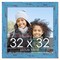 Square Shabby Chic Blue Picture Frame - UV Acrylic, Foam Board Backing, Hanging Hardware